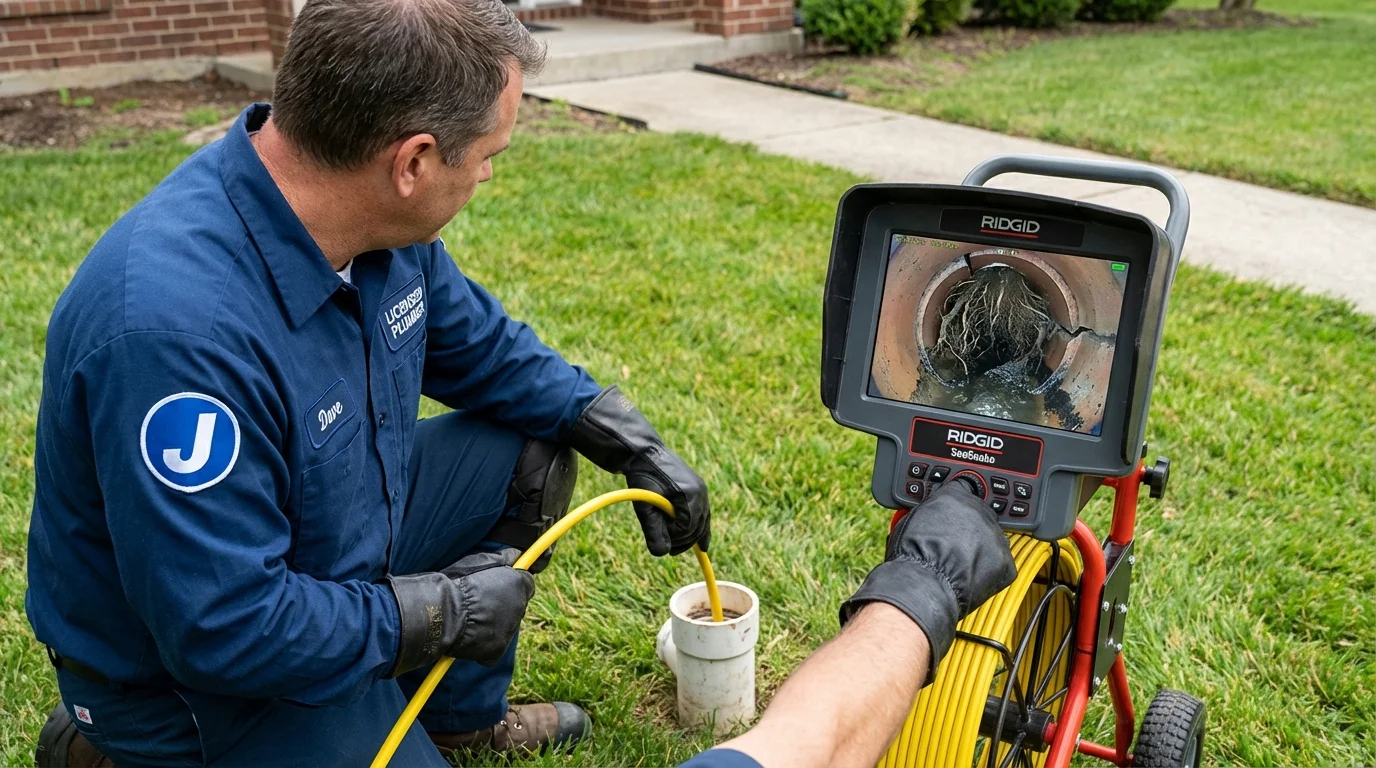 Sewer camera inspection being performed by Johns Plumbing LLC in Milan
